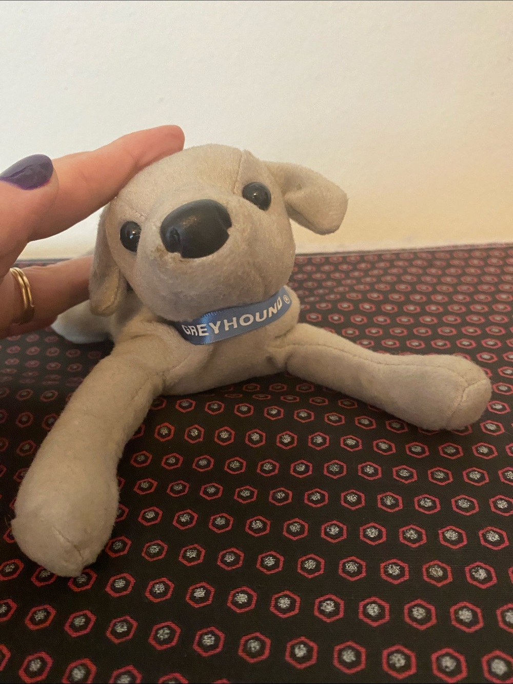 Greyhound Plush Dog with Embroidered Logo - Picture 3 of 4